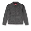 j-ting Coach jacket in Prince of Wales wool blend and satin