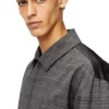 j-ting Coach jacket in Prince of Wales wool blend and satin