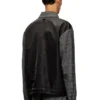 j-ting Coach jacket in Prince of Wales wool blend and satin