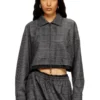 j-ting-fem Cropped Prince of Wales wool-blend coach jacket