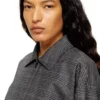 j-ting-fem Cropped Prince of Wales wool-blend coach jacket