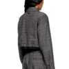 j-ting-fem Cropped Prince of Wales wool-blend coach jacket