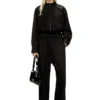j-ting-fem-r2 Cropped jacket in tailoring fabric and nylon