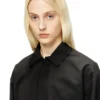 j-ting-fem-r2 Cropped jacket in tailoring fabric and nylon