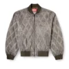 j-type-treat Padded argyle-quilted bomber jacket