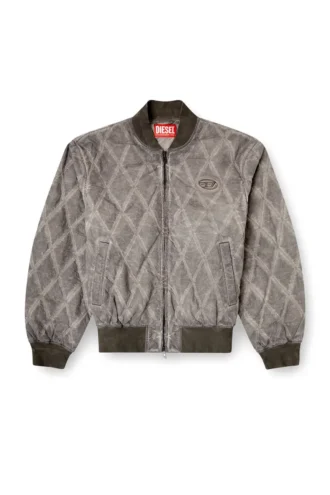 j-type-treat Padded argyle-quilted bomber jacket