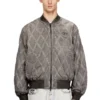 j-type-treat Padded argyle-quilted bomber jacket