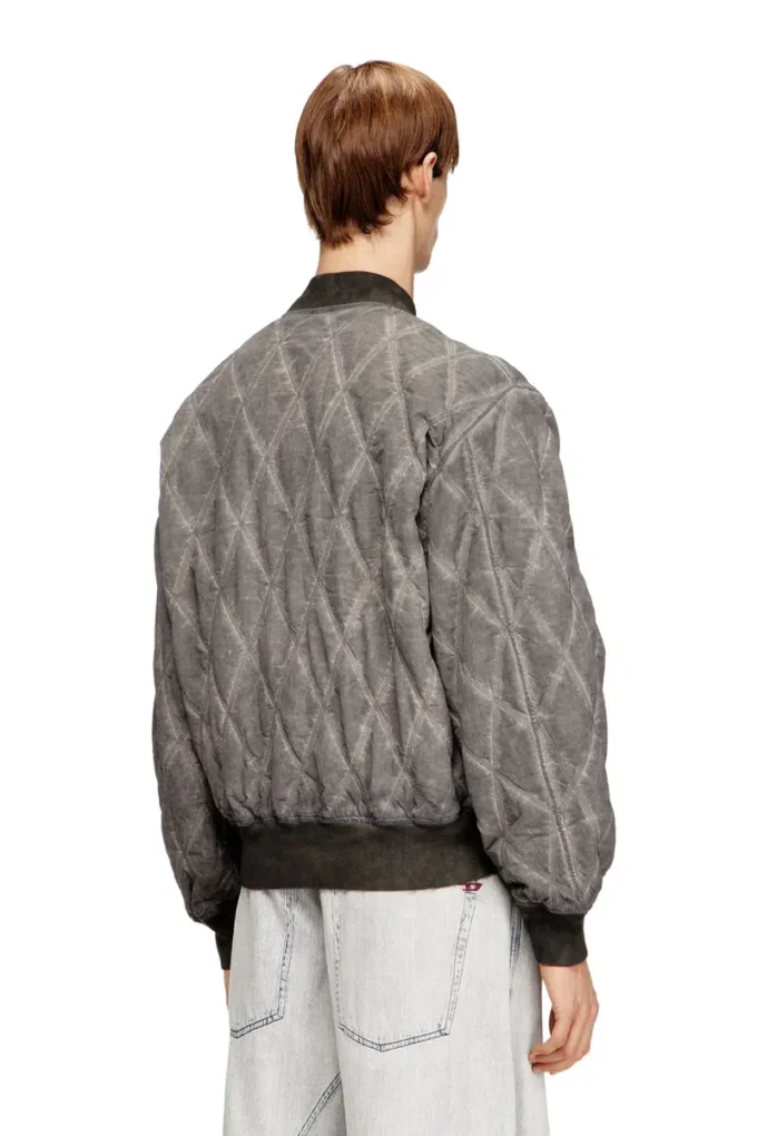 j-type-treat Padded argyle-quilted bomber jacket