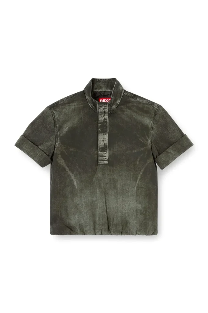 j-valois Short-sleeve jacket in denim-effect nylon