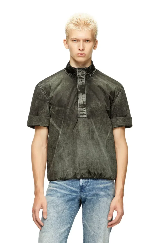 j-valois Short-sleeve jacket in denim-effect nylon