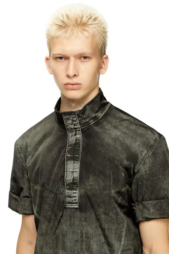 j-valois Short-sleeve jacket in denim-effect nylon
