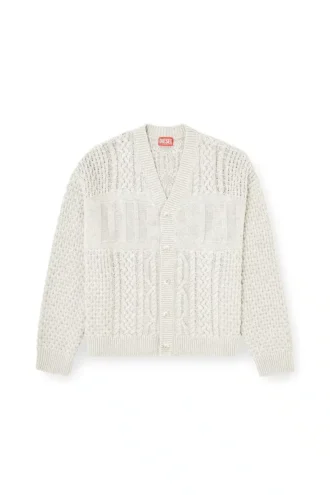 k-antoine Cable-knit cardigan with Diesel logo