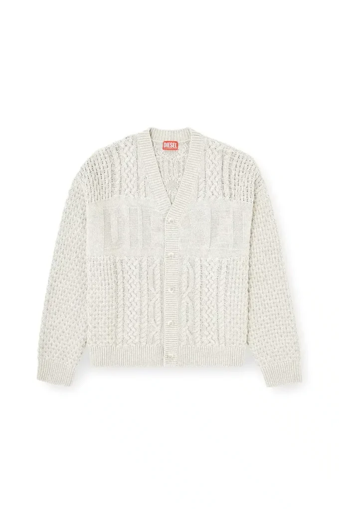 k-antoine Cable-knit cardigan with Diesel logo