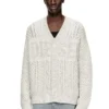 k-antoine Cable-knit cardigan with Diesel logo