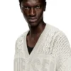 k-antoine Cable-knit cardigan with Diesel logo