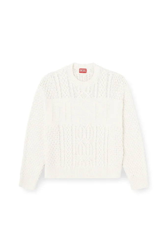 k-aubin Cable-knit jumper with Diesel logo