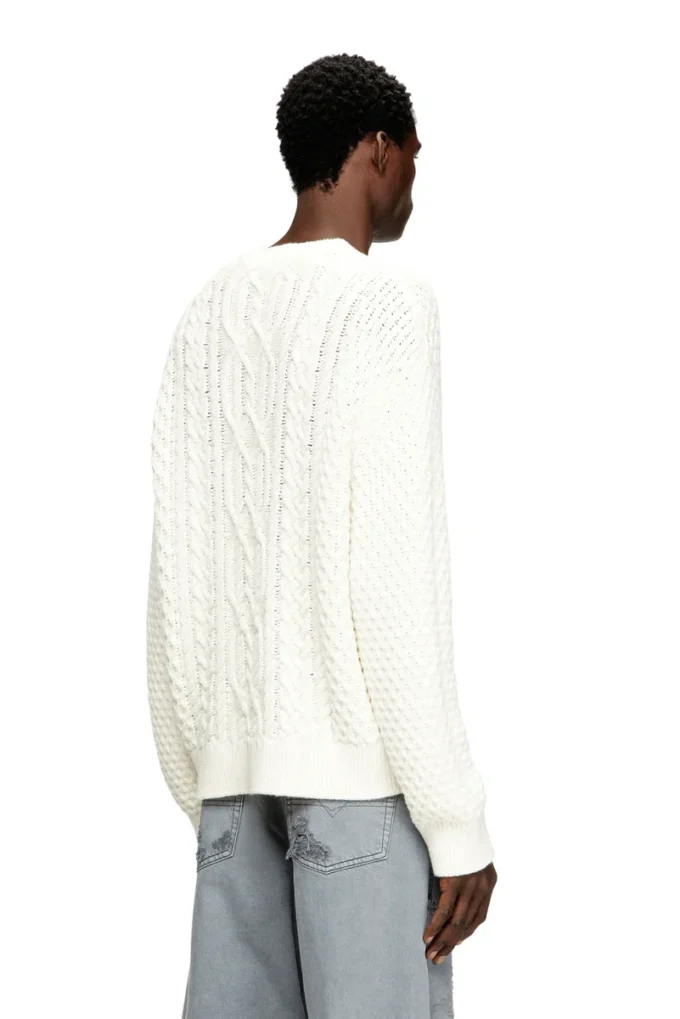 k-aubin Cable-knit jumper with Diesel logo