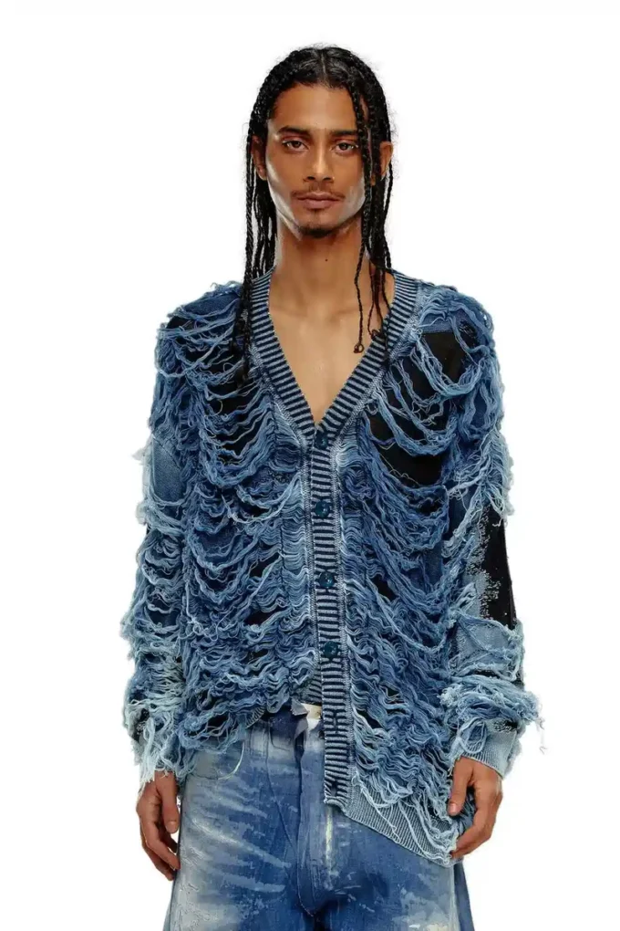 k-boboli Destroyed indigo V-neck cardigan
