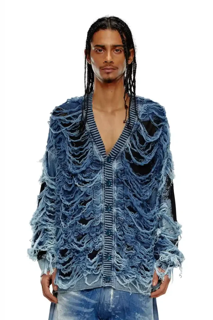 k-boboli Destroyed indigo V-neck cardigan