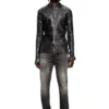 k-dargy-d Denim-yarn zip cardigan with shiny effect