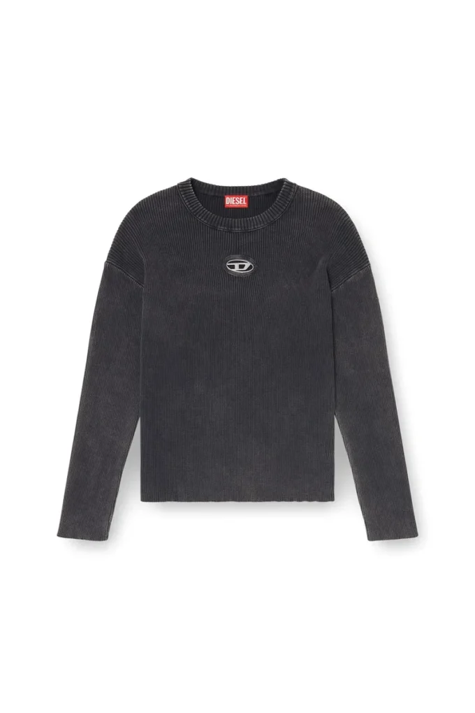 k-darren-d Cut-out ribbed jumper with Oval D plaque
