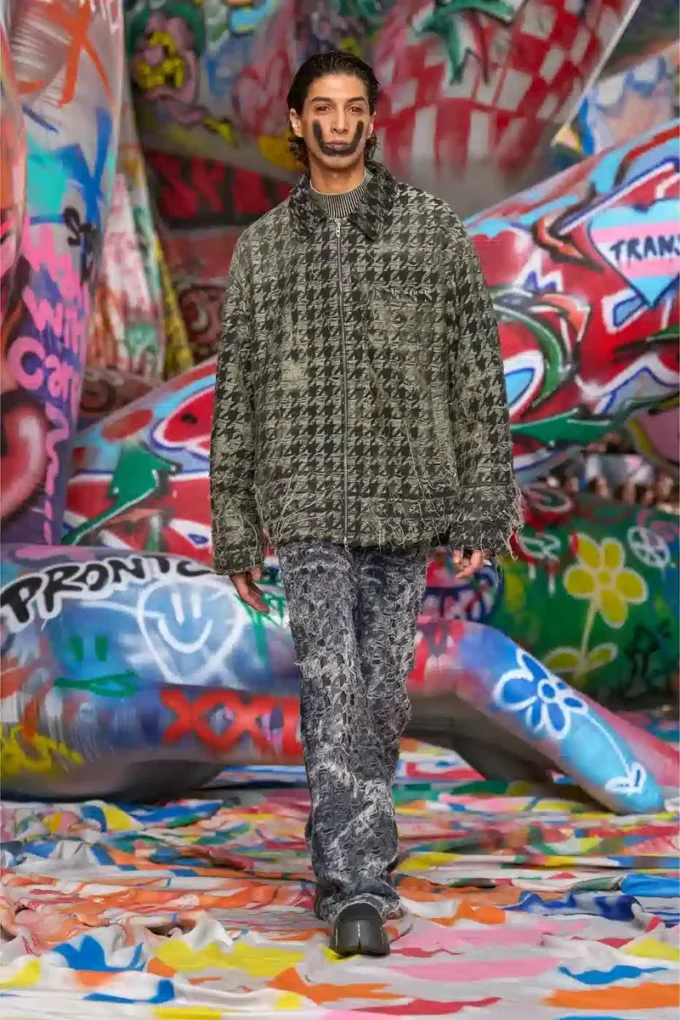 d-elmo-fsh Jacket in houndstooth-weave denim