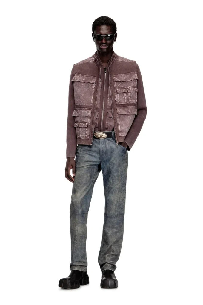 k-giulius Zip-up knitted vest with cargo pockets