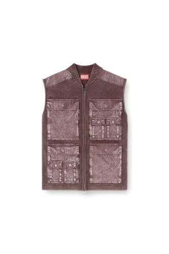 k-giulius Zip-up knitted vest with cargo pockets