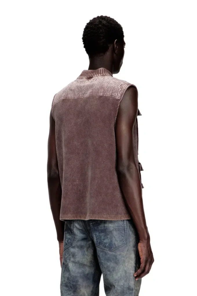 k-giulius Zip-up knitted vest with cargo pockets