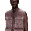 k-giulius Zip-up knitted vest with cargo pockets