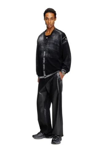 k-larence-cardigan-b Reverse-print cotton cardigan