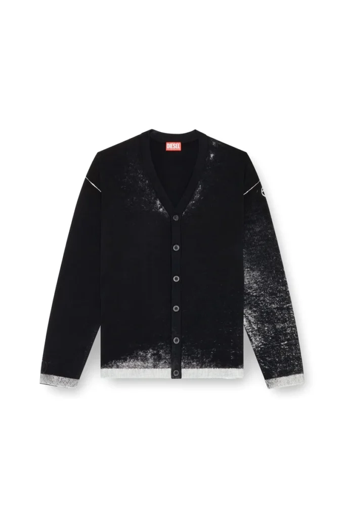 k-larence-cardigan-b Reverse-print cotton cardigan