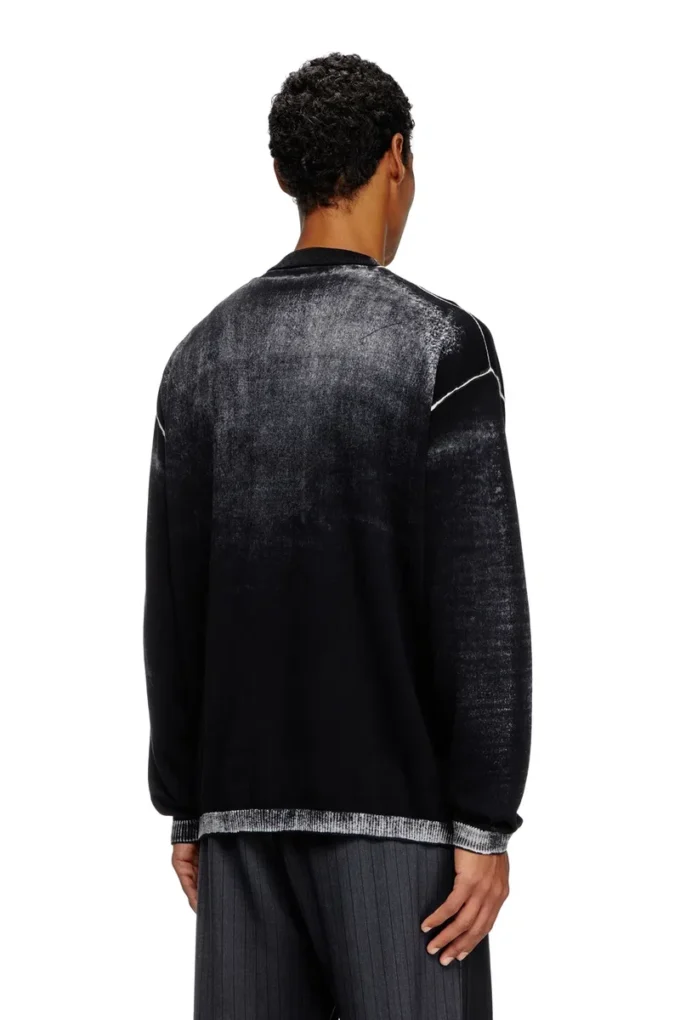 k-larence-cardigan-b Reverse-print cotton cardigan