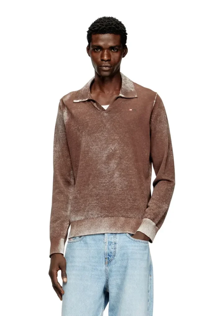 k-lawrence Polo jumper with faded reverse print