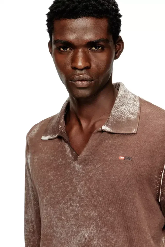 k-lawrence Polo jumper with faded reverse print