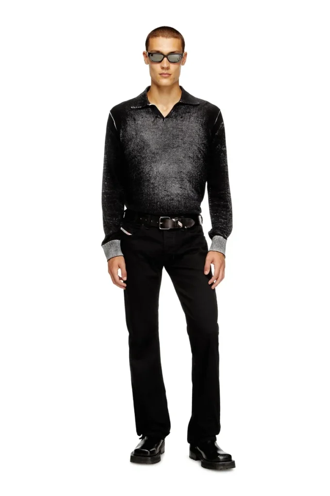 k-lorenzo Reverse-print polo jumper