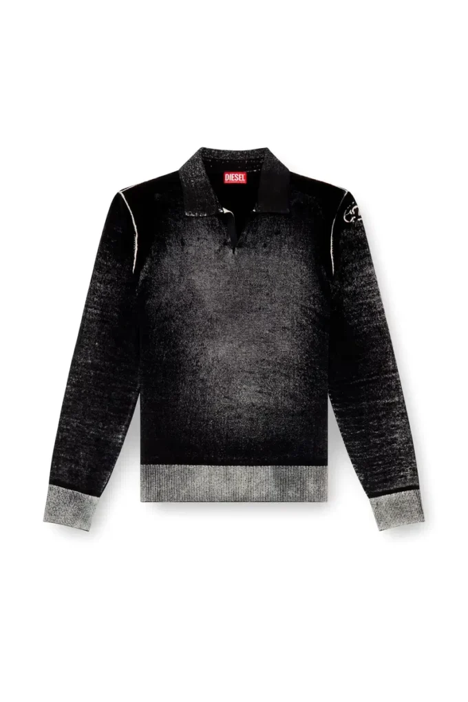 k-lorenzo Reverse-print polo jumper