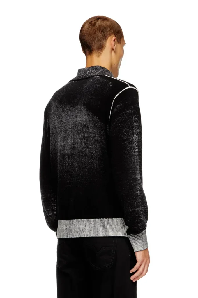 k-lorenzo Reverse-print polo jumper