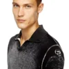k-lorenzo Reverse-print polo jumper