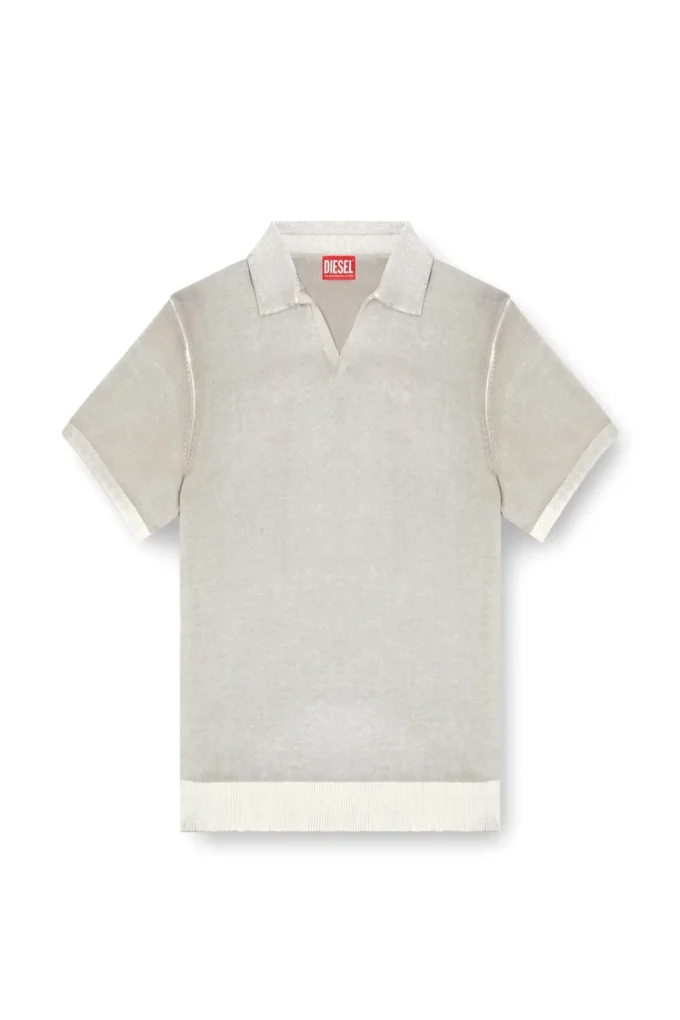 k-lorenzo-ss Reverse-print short-sleeve polo jumper