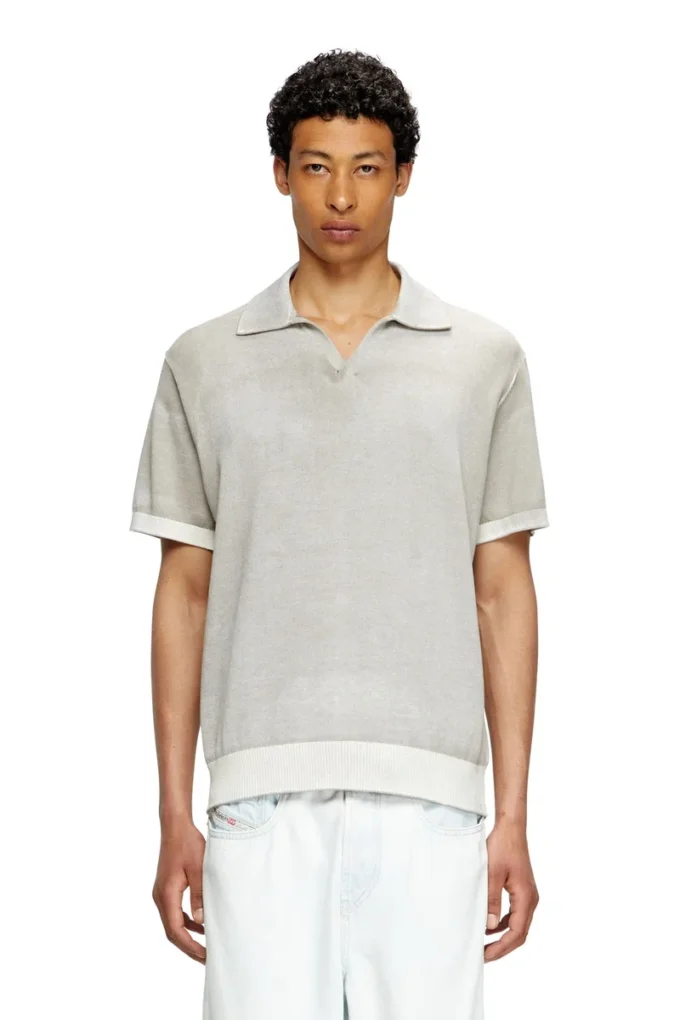 k-lorenzo-ss Reverse-print short-sleeve polo jumper