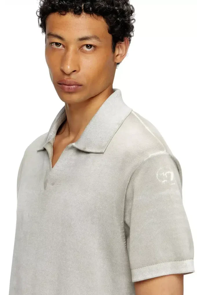 k-lorenzo-ss Reverse-print short-sleeve polo jumper