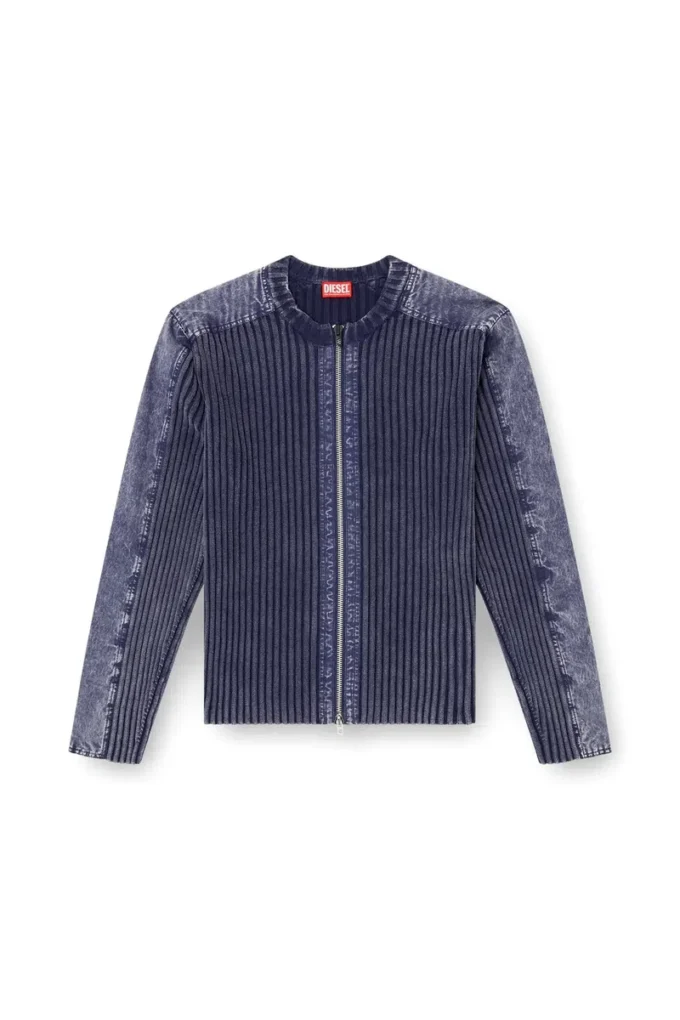 k-matty Zip-up cardigan with contrast panels