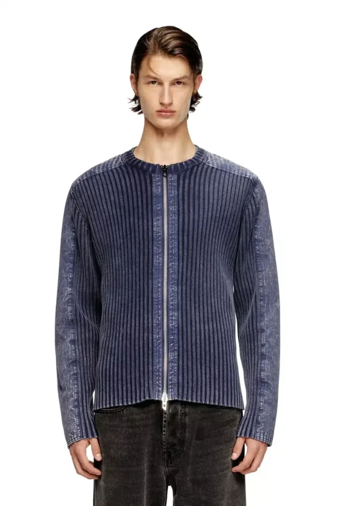 k-matty Zip-up cardigan with contrast panels