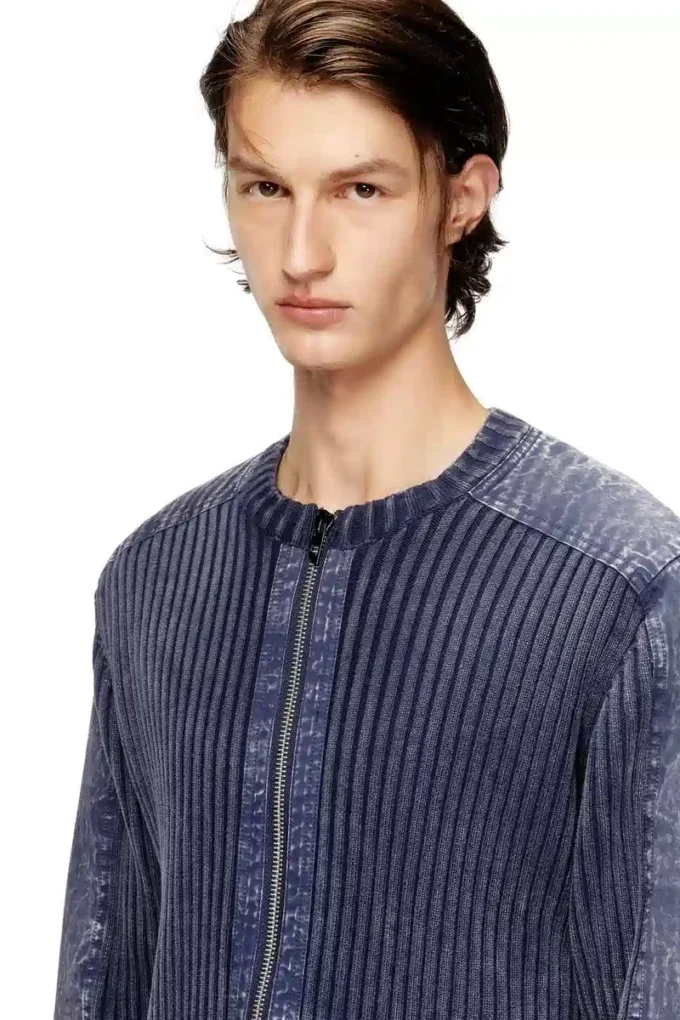 k-matty Zip-up cardigan with contrast panels