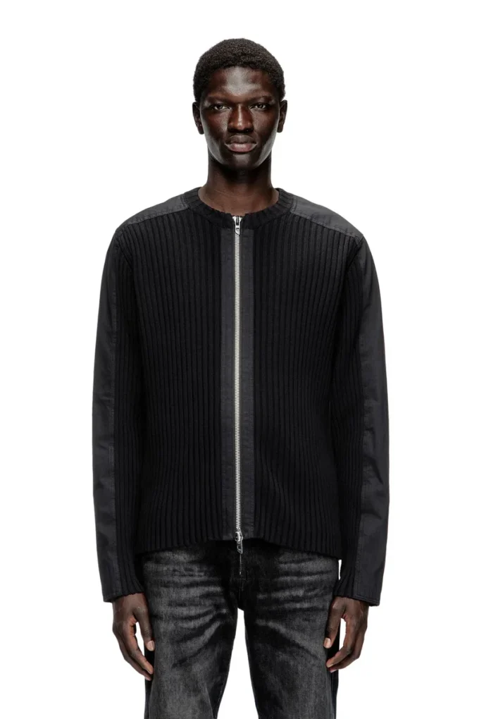 k-matty Zipped cardigan with utilitarian panels