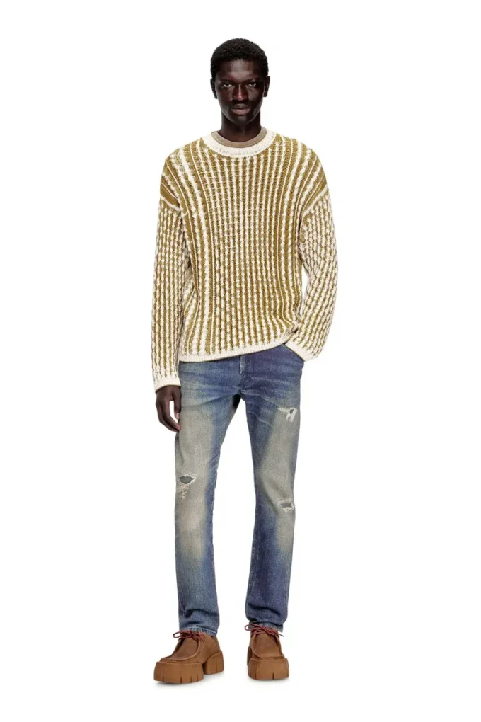 k-moise Reverse-print cable-knit jumper