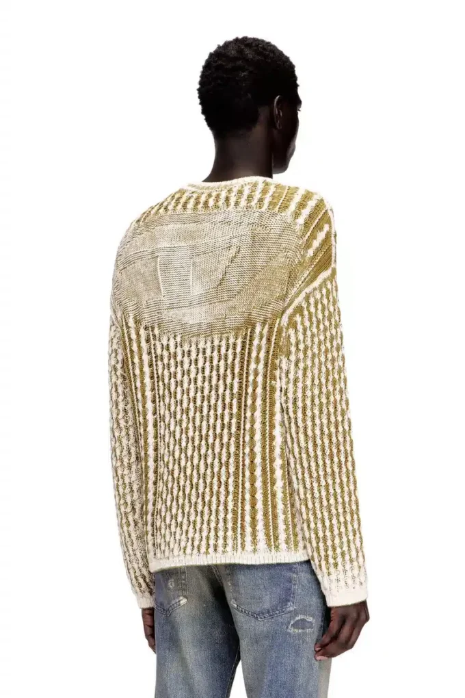 k-moise Reverse-print cable-knit jumper