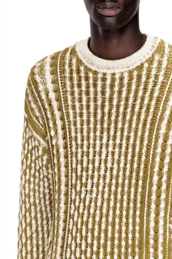 k-moise Reverse-print cable-knit jumper
