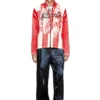k-oliba-jkt Inside-print striped zipped cardigan